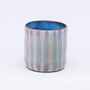 Pink Striped Cup, Stoneware Cone 10