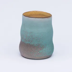 Green Gourd Cup, Stoneware Cone 10