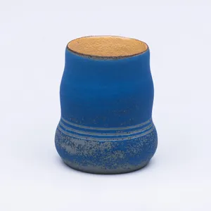 Indigo Gourd Cup, Stoneware Cone 10
