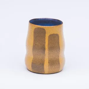 Yellow Gourd Cup, Stoneware Cone 10