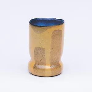Yellow Gourd Cup, Stoneware Cone 10