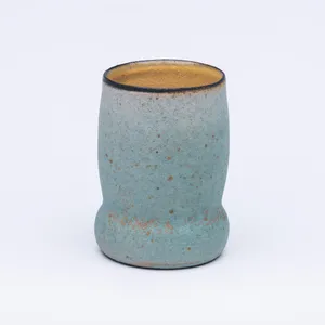 Green Gourd Cup, Stoneware Cone 10