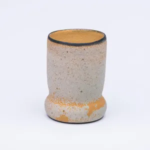 Yellow Gourd Cup, Stoneware Cone 10
