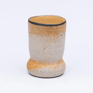 Yellow Gourd Cup, Stoneware Cone 10