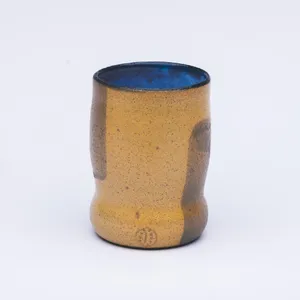Yellow Gourd Cup, Stoneware Cone 10