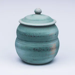 Large Green Jar, Stoneware Cone 10