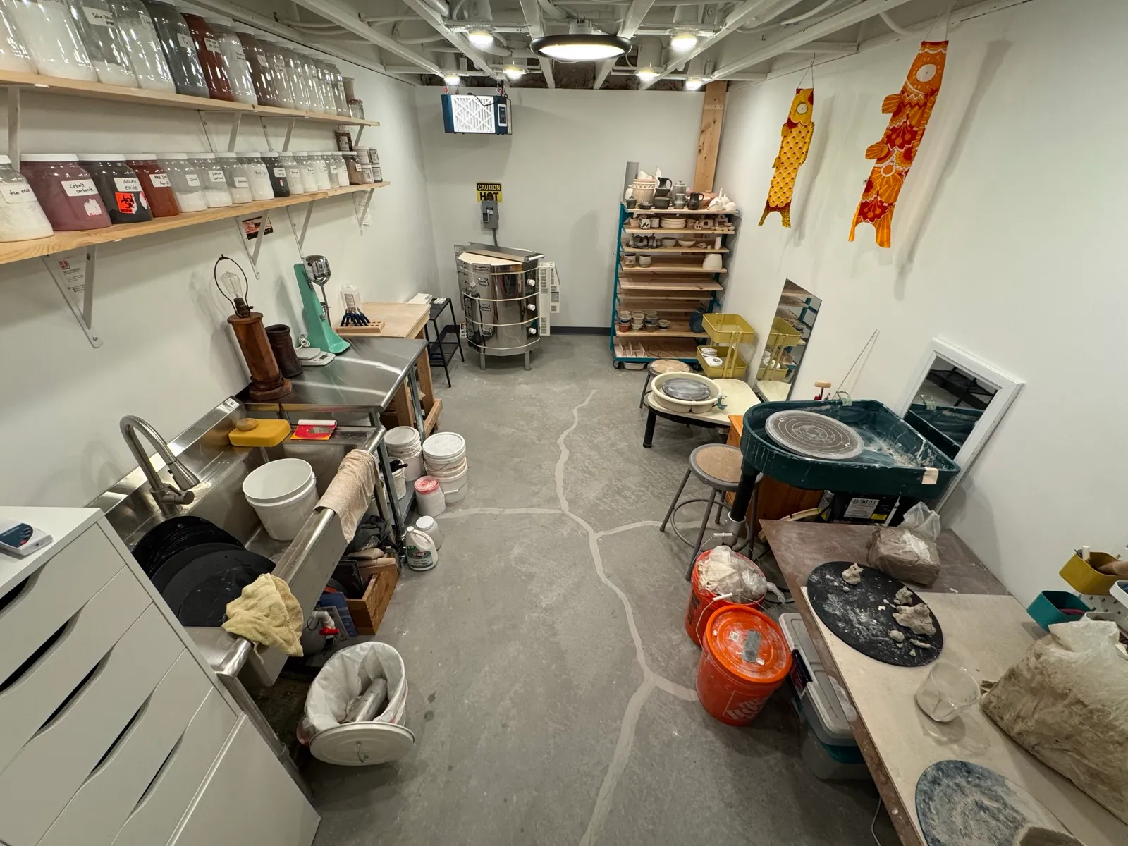 The home studio, ready for clay