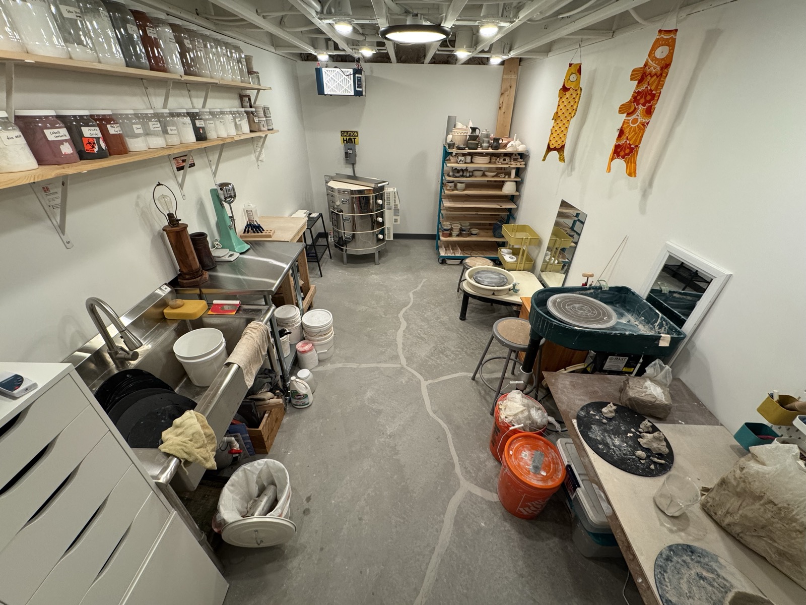 The home studio, ready for clay